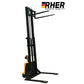1500 kilos / 3.5 metros. Apilador Full Eléctrico Marca RHER (Alemana) Base Ancha